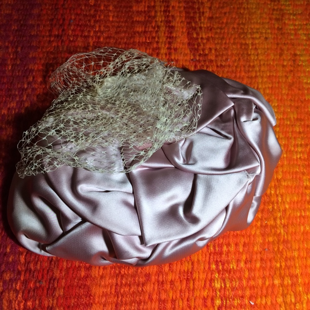 Authentic Vintage Dusty-Pink Satin Hat